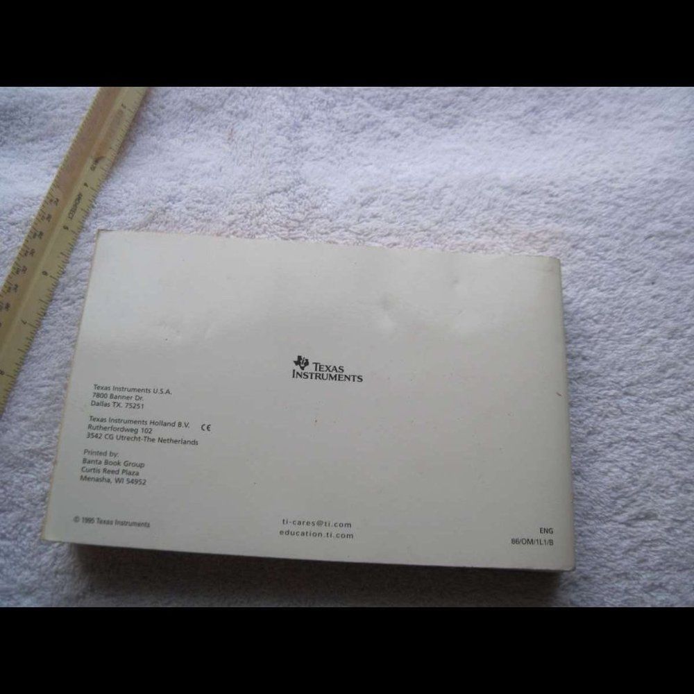 Texas Instruments TI-86 Graphing Calculator Guidebook User Manual Instructions - Picture 2 of 9